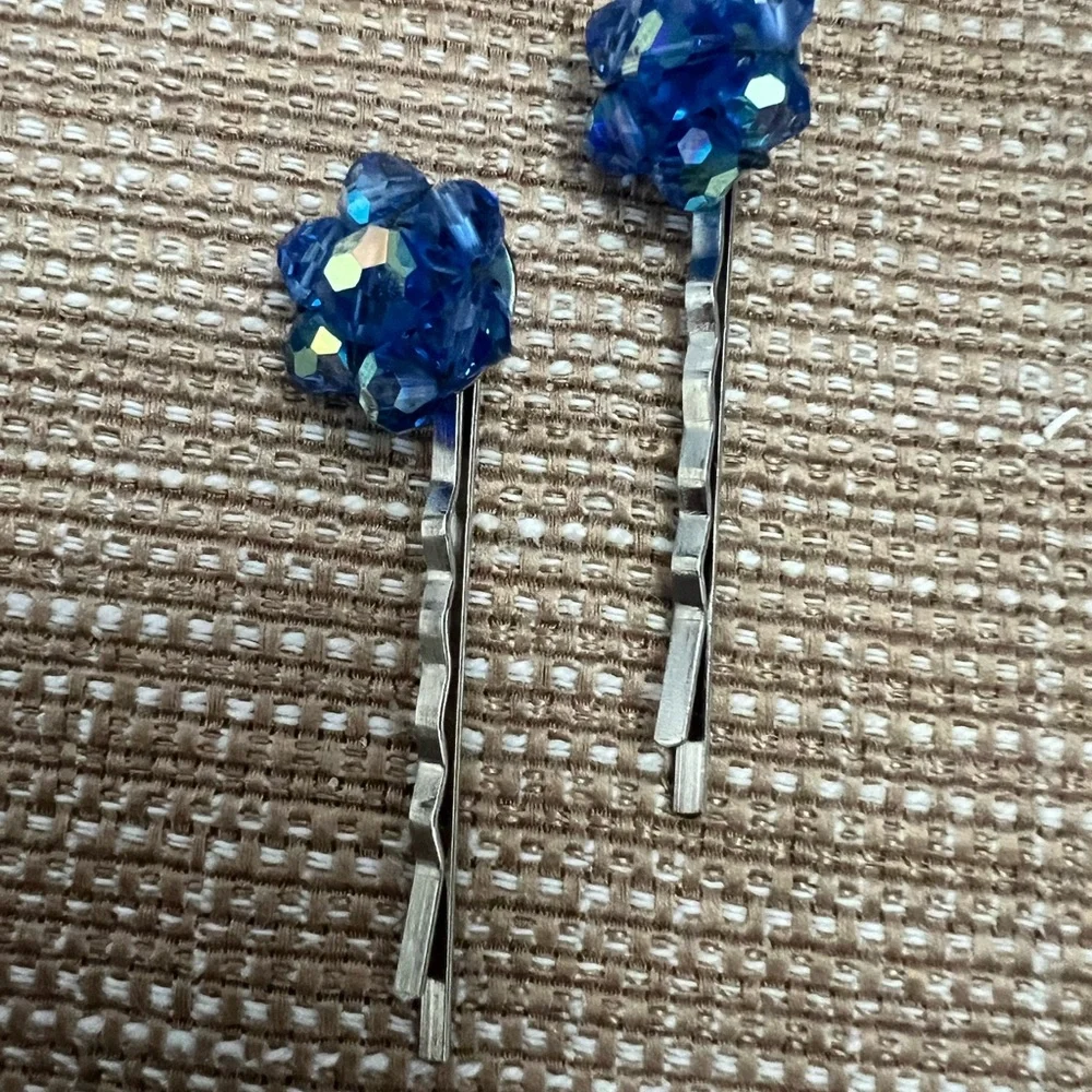 Sparkling Blue Hair Pins